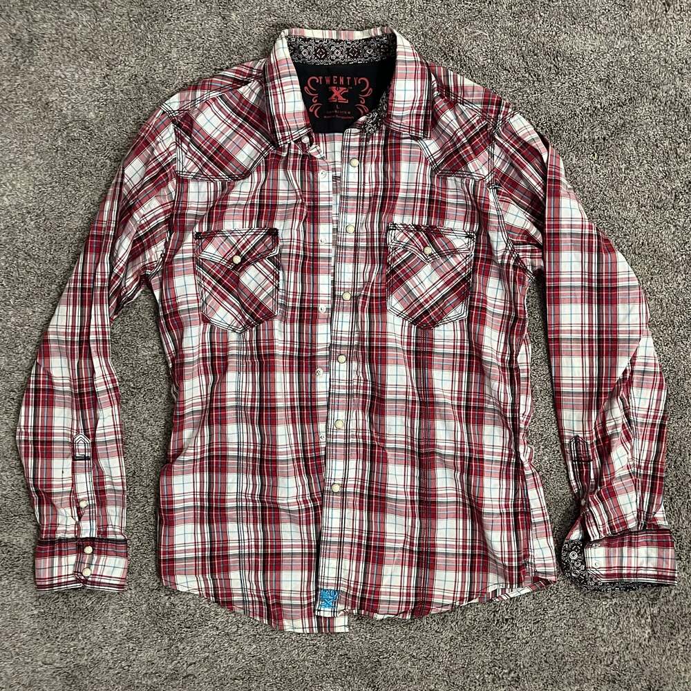 Wrangler 20x Pearl Snap Shirt. Men's size Large